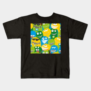 monster fun - green, yellow, blue Kids T-Shirt